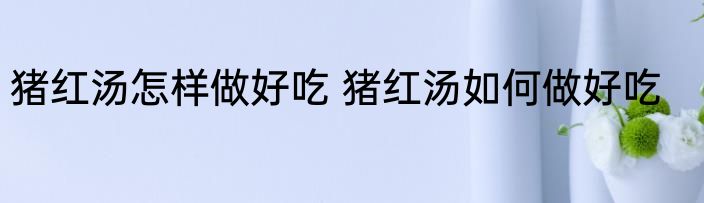 猪红汤怎样做好吃 猪红汤如何做好吃