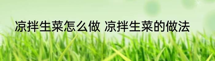 凉拌生菜怎么做 凉拌生菜的做法