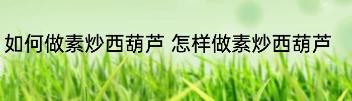 如何做素炒西葫芦 怎样做素炒西葫芦