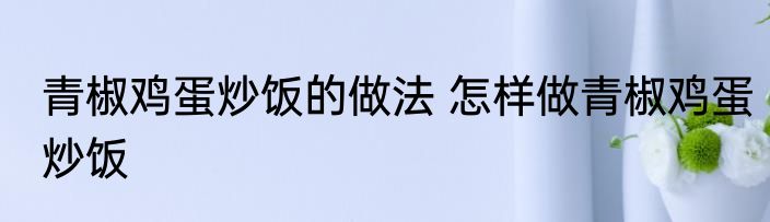 青椒鸡蛋炒饭的做法 怎样做青椒鸡蛋炒饭