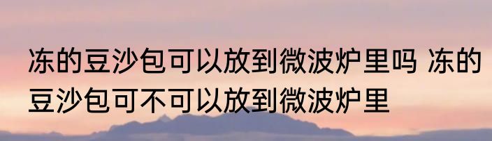 冻的豆沙包可以放到微波炉里吗 冻的豆沙包可不可以放到微波炉里