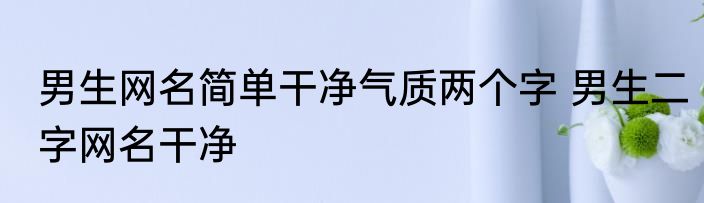 男生网名简单干净气质两个字 男生二字网名干净
