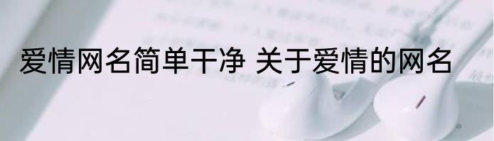 爱情网名简单干净 关于爱情的网名