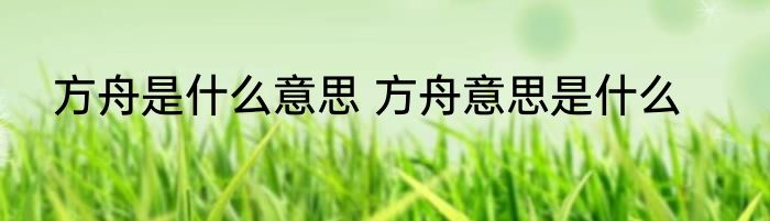 方舟是什么意思 方舟意思是什么