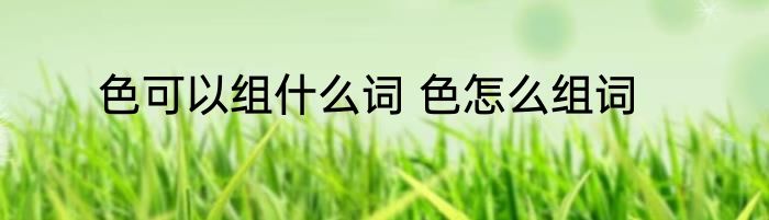 色可以组什么词 色怎么组词