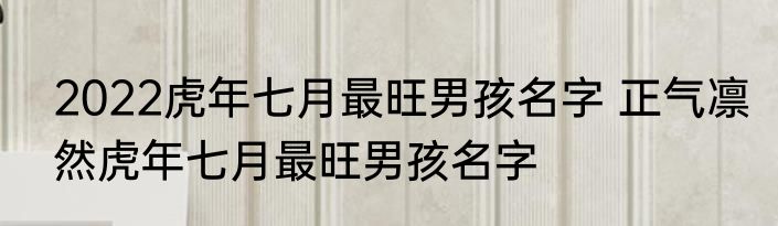 2022虎年七月最旺男孩名字 正气凛然虎年七月最旺男孩名字