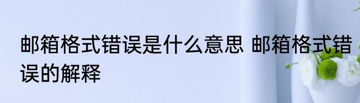 邮箱格式错误是什么意思 邮箱格式错误的解释