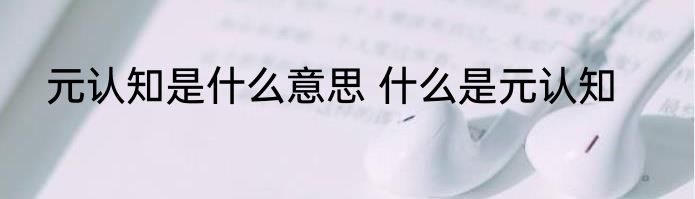 元认知是什么意思 什么是元认知
