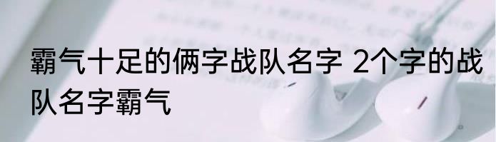 霸气十足的俩字战队名字 2个字的战队名字霸气