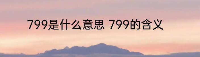 799是什么意思 799的含义