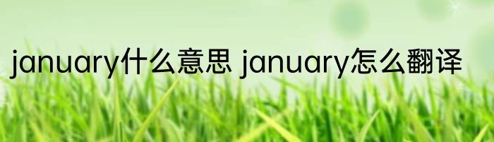 january什么意思 january怎么翻译
