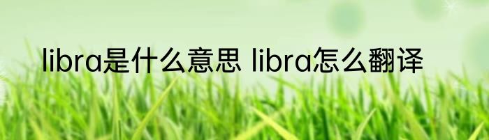 libra是什么意思 libra怎么翻译