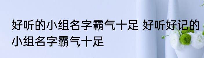 好听的小组名字霸气十足 好听好记的小组名字霸气十足