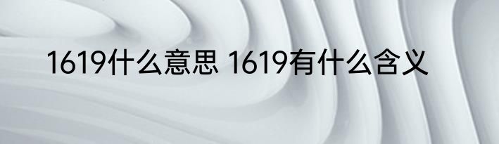 1619什么意思 1619有什么含义