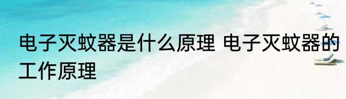 电子灭蚊器是什么原理 电子灭蚊器的工作原理