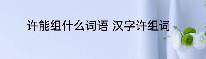 许能组什么词语 汉字许组词