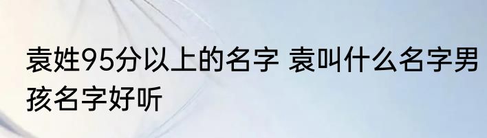 袁姓95分以上的名字 袁叫什么名字男孩名字好听