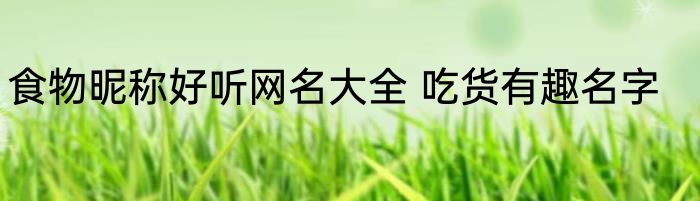 食物昵称好听网名大全 吃货有趣名字