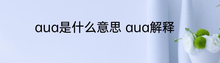aua是什么意思 aua解释