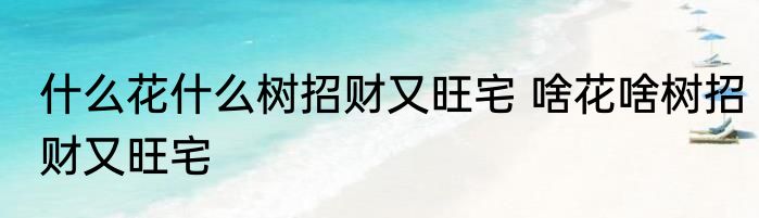 什么花什么树招财又旺宅 啥花啥树招财又旺宅