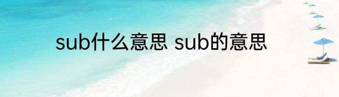 sub什么意思 sub的意思