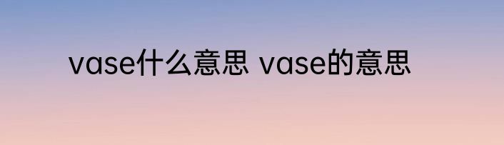 vase什么意思 vase的意思