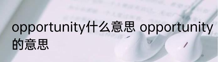 opportunity什么意思 opportunity的意思