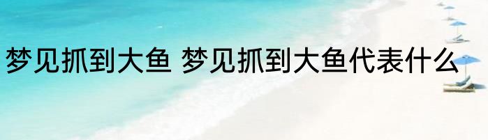 梦见抓到大鱼 梦见抓到大鱼代表什么