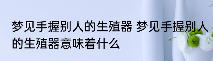 梦见手握别人的生殖器 梦见手握别人的生殖器意味着什么