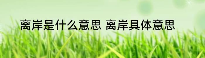 离岸是什么意思 离岸具体意思