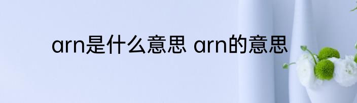 arn是什么意思 arn的意思