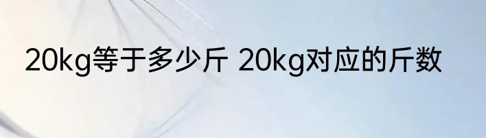 20kg等于多少斤 20kg对应的斤数