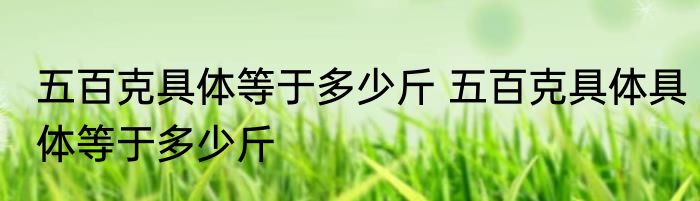 五百克具体等于多少斤 五百克具体具体等于多少斤