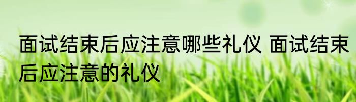 面试结束后应注意哪些礼仪 面试结束后应注意的礼仪