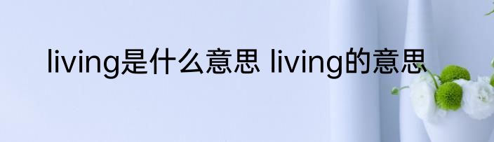 living是什么意思 living的意思