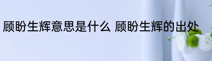 顾盼生辉意思是什么 顾盼生辉的出处