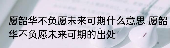 愿韶华不负愿未来可期什么意思 愿韶华不负愿未来可期的出处