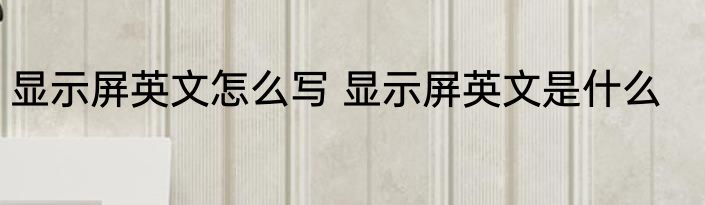 显示屏英文怎么写 显示屏英文是什么