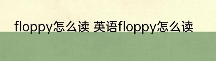 floppy怎么读 英语floppy怎么读