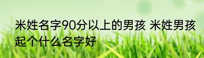 米姓名字90分以上的男孩 米姓男孩起个什么名字好