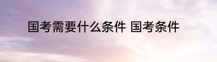 国考需要什么条件 国考条件