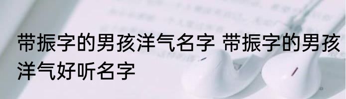 带振字的男孩洋气名字 带振字的男孩洋气好听名字