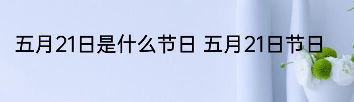 五月21日是什么节日 五月21日节日