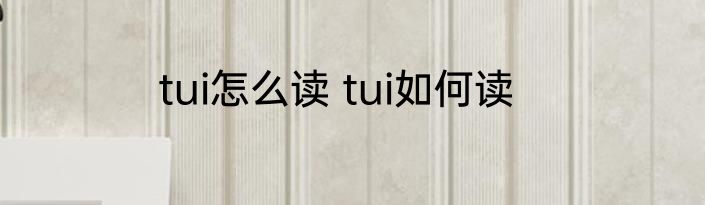 tui怎么读 tui如何读