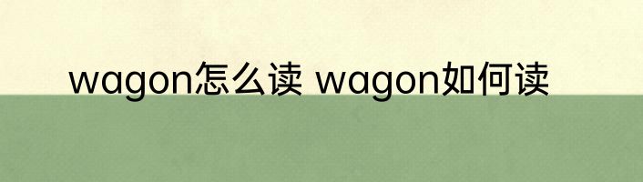 wagon怎么读 wagon如何读