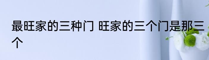 最旺家的三种门 旺家的三个门是那三个