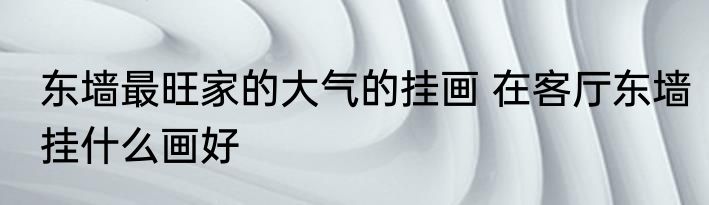 东墙最旺家的大气的挂画 在客厅东墙挂什么画好