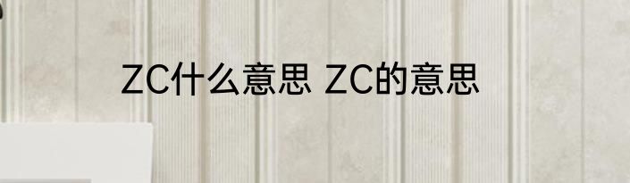ZC什么意思 ZC的意思