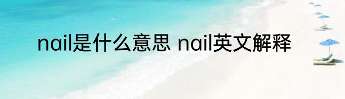 nail是什么意思 nail英文解释