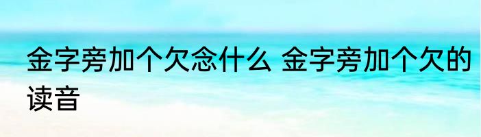 金字旁加个欠念什么 金字旁加个欠的读音